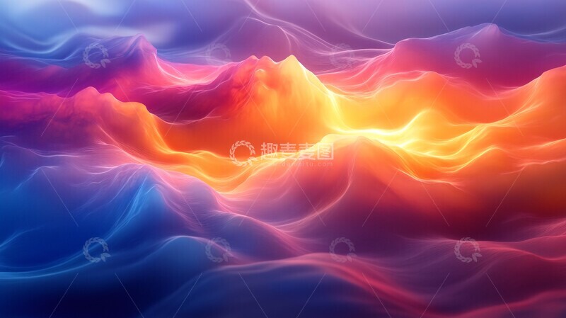 高清大图下载【趣麦麦图】橙黄紫蓝渐变2