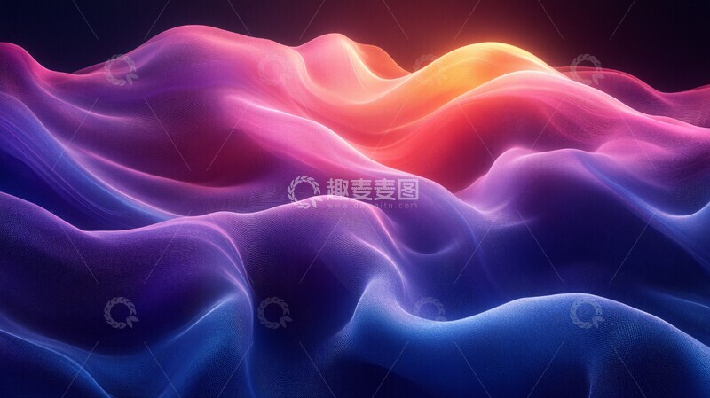 高清大图下载【趣麦麦图】蓝色调波浪纹