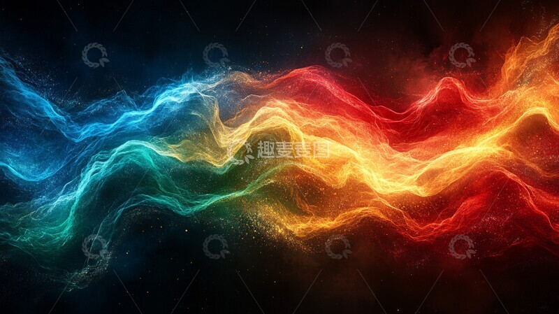 高清大图下载【趣麦麦图】霓虹线条旗帜