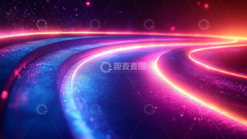 高清大图下载【趣麦麦图】蓝紫粉光线条背景3