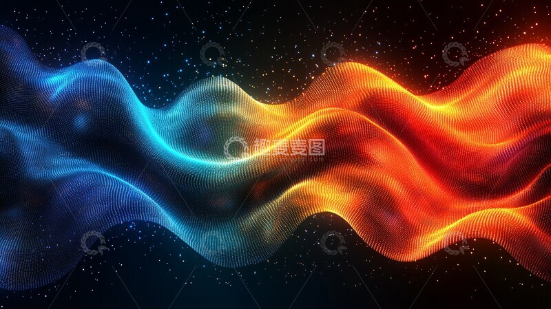 高清大图下载【趣麦麦图】霓虹线条旗帜1