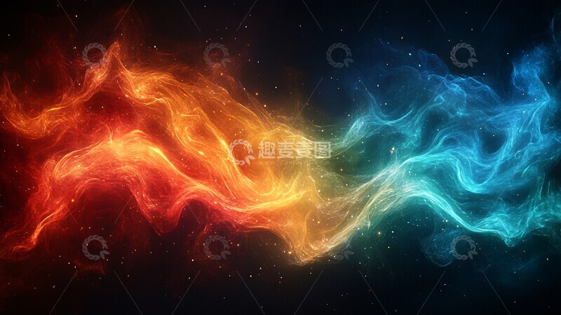 高清大图下载【趣麦麦图】霓虹线条旗帜2