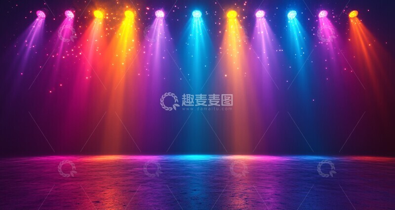 高清大图下载【趣麦麦图】彩色灯光舞台效果