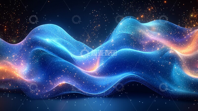 高清大图下载【趣麦麦图】蓝绿波纹背景6