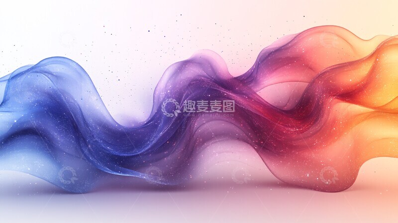 高清大图下载【趣麦麦图】蓝紫波浪线矢量图1