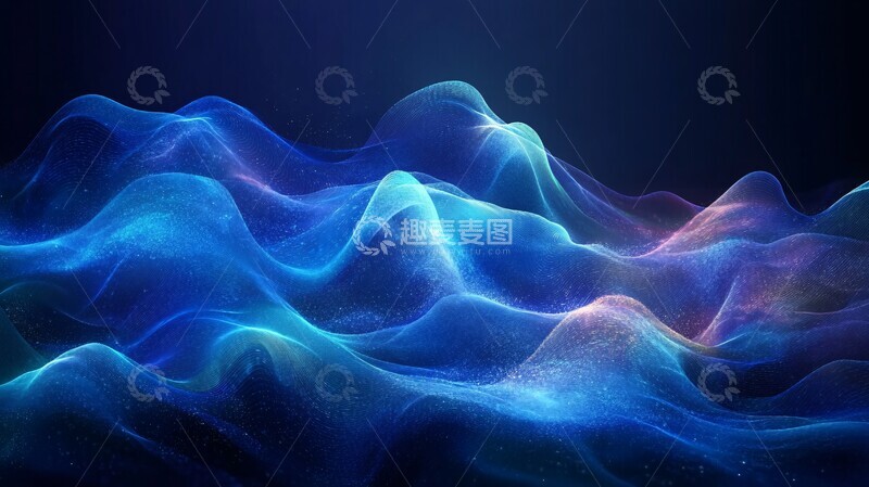 高清大图下载【趣麦麦图】蓝绿波纹背景4