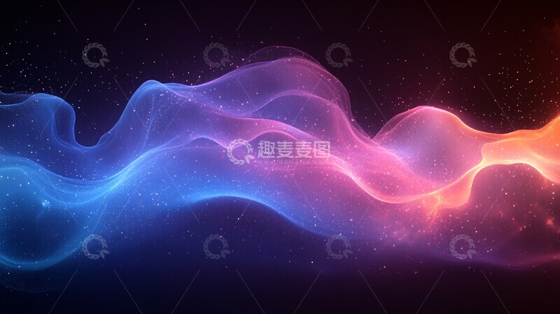 高清大图下载【趣麦麦图】蓝紫波浪线矢量图2