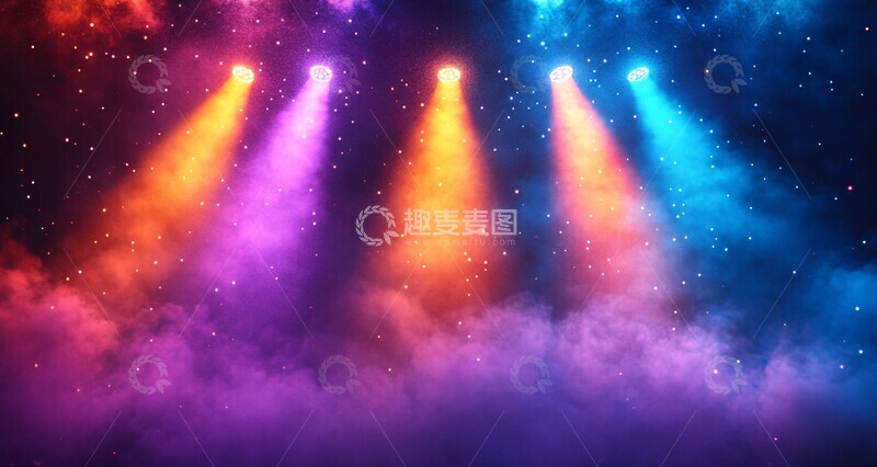 高清大图下载【趣麦麦图】彩色灯光舞台效果1