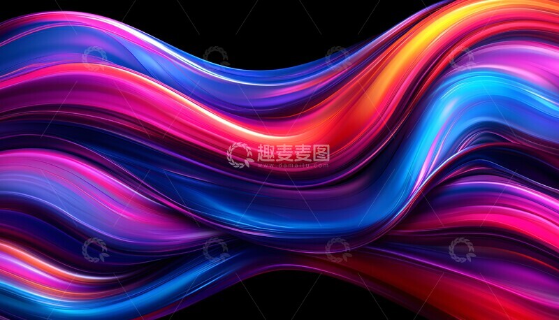 高清大图下载【趣麦麦图】彩色线条抽象图1