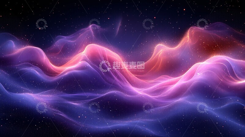 高清大图下载【趣麦麦图】紫色波浪线紫色波浪背景3