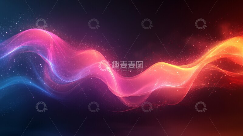 高清大图下载【趣麦麦图】紫色光晕波浪线3