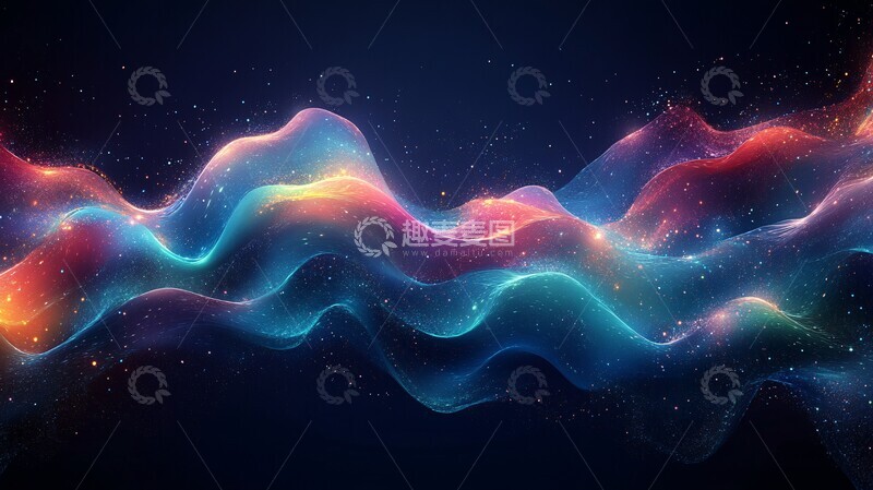 高清大图下载【趣麦麦图】蓝绿波纹背景5