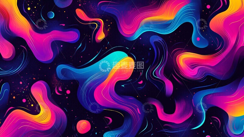 高清大图下载【趣麦麦图】深蓝紫漩涡线