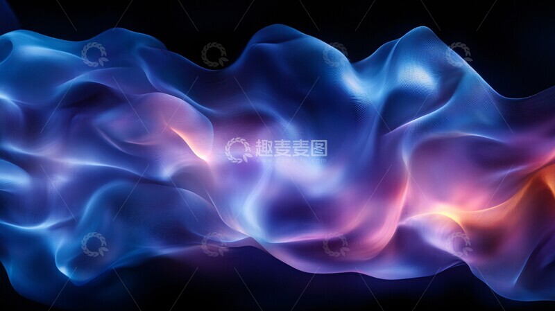 高清大图下载【趣麦麦图】蓝紫光流背景透明玻璃