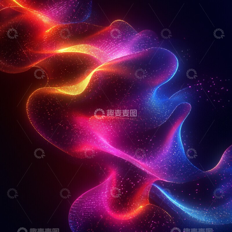 高清大图下载【趣麦麦图】霓虹波纹线霓虹波纹线条1