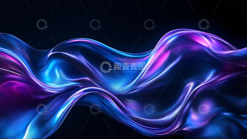 高清大图下载【趣麦麦图】蓝紫光流背景透明玻璃2