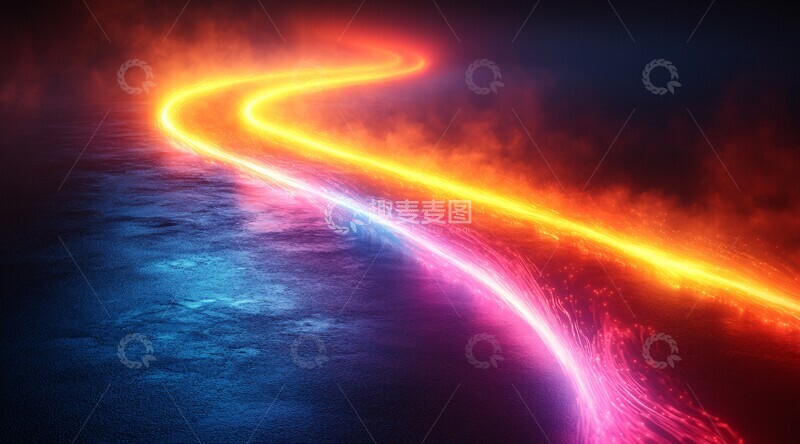 高清大图下载【趣麦麦图】彩光流线背景