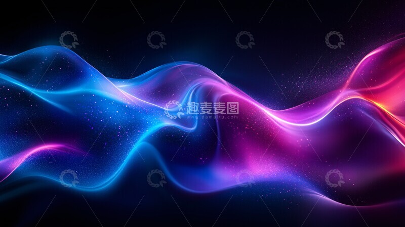 高清大图下载【趣麦麦图】蓝紫光流背景透明玻璃1