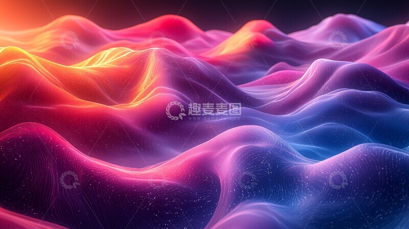 高清大图下载【趣麦麦图】波浪光影波浪光影粉色3