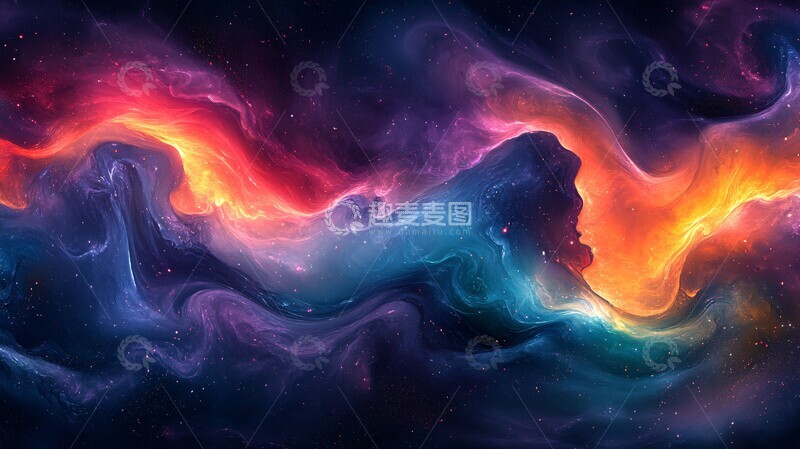 高清大图下载【趣麦麦图】黑底流光壁纸3