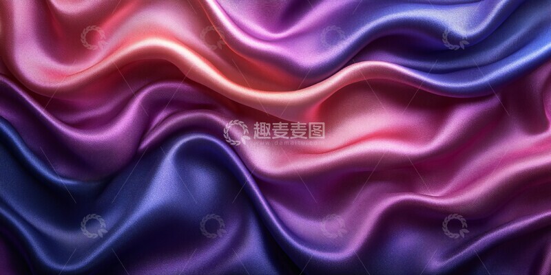 高清大图下载【趣麦麦图】紫渐变真丝缎面料