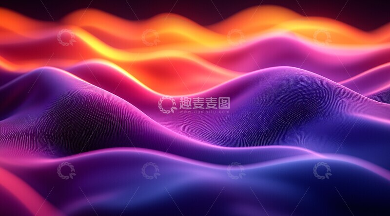 高清大图下载【趣麦麦图】紫色橙色曲线图案3