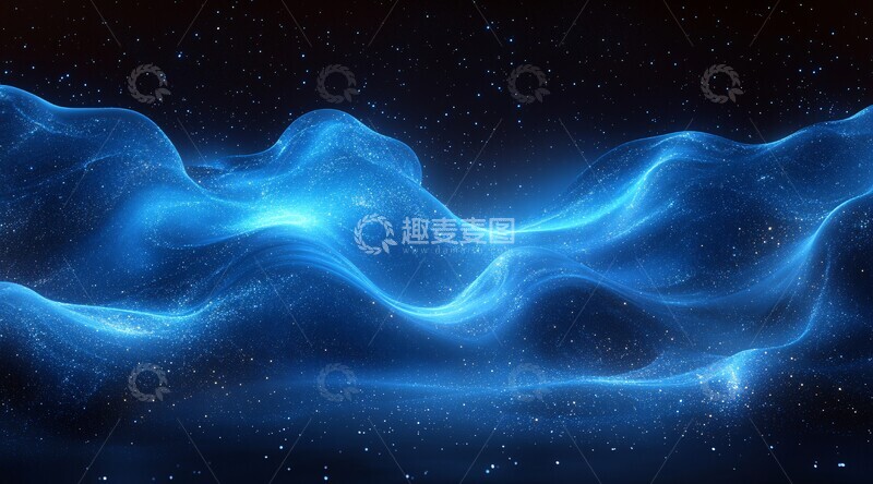 高清大图下载【趣麦麦图】蓝色流光设计背景1