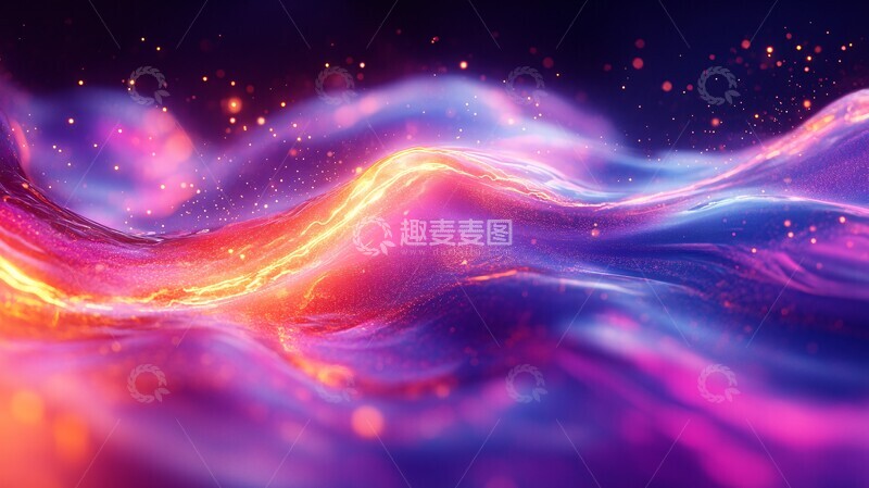 高清大图下载【趣麦麦图】霓虹全息液体纹理3