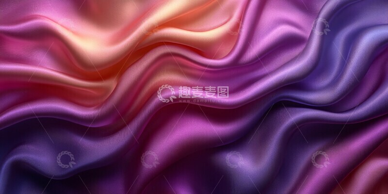 高清大图下载【趣麦麦图】紫渐变真丝缎面料3