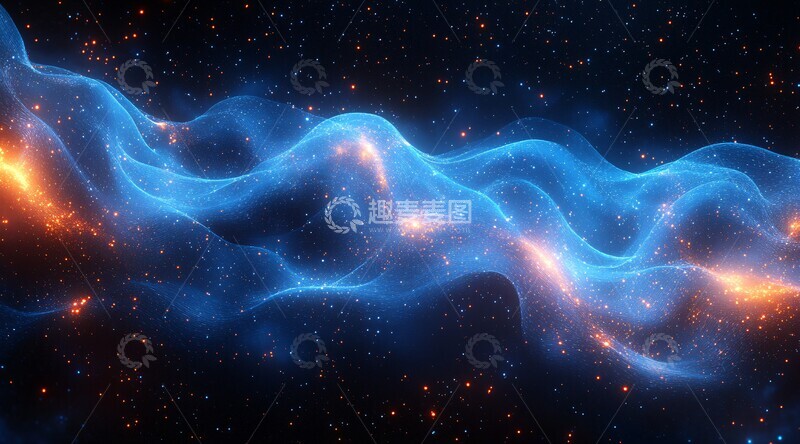 高清大图下载【趣麦麦图】蓝色流光设计背景