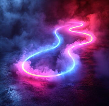 霓虹光线条霓虹线条绿色