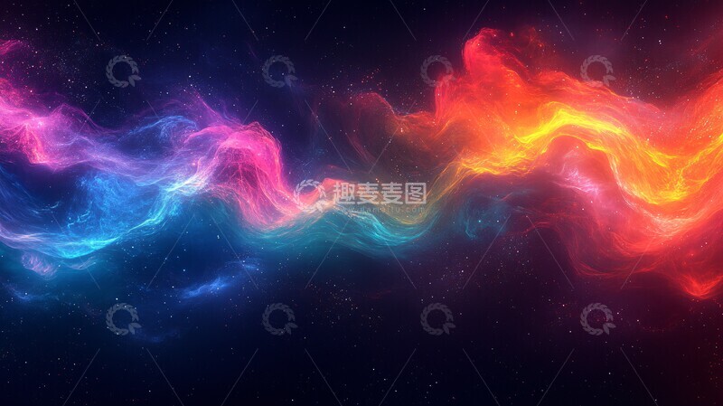 高清大图下载【趣麦麦图】黑底流光壁纸