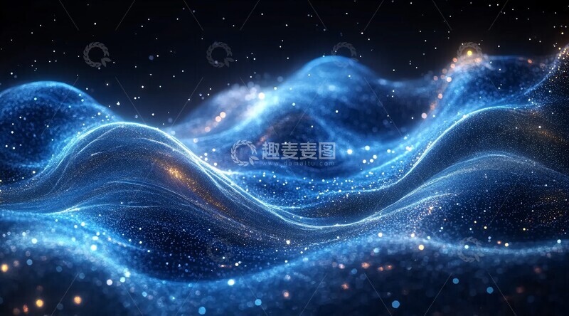 高清大图下载【趣麦麦图】蓝色流光设计背景2