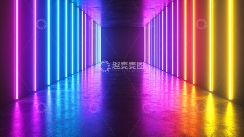 高清大图下载【趣麦麦图】蓝紫黄渐变光影1