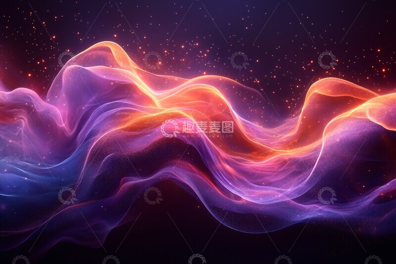高清大图下载【趣麦麦图】紫色渐变波纹线1
