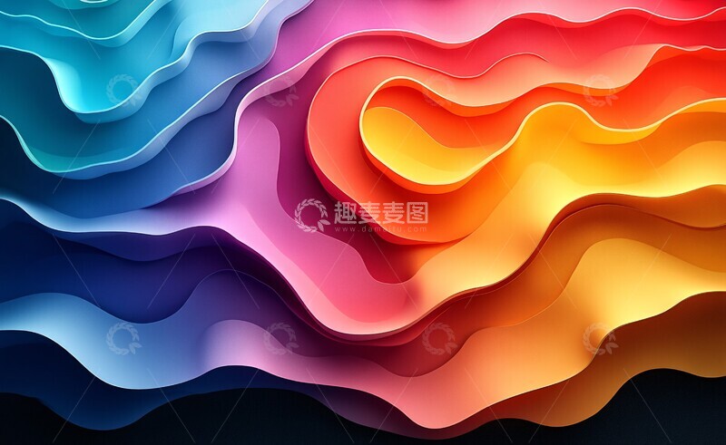 高清大图下载【趣麦麦图】渐变波纹背景图1