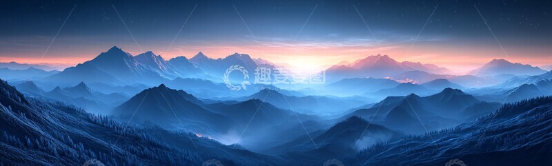 高清大图下载【趣麦麦图】高山渐变背景3