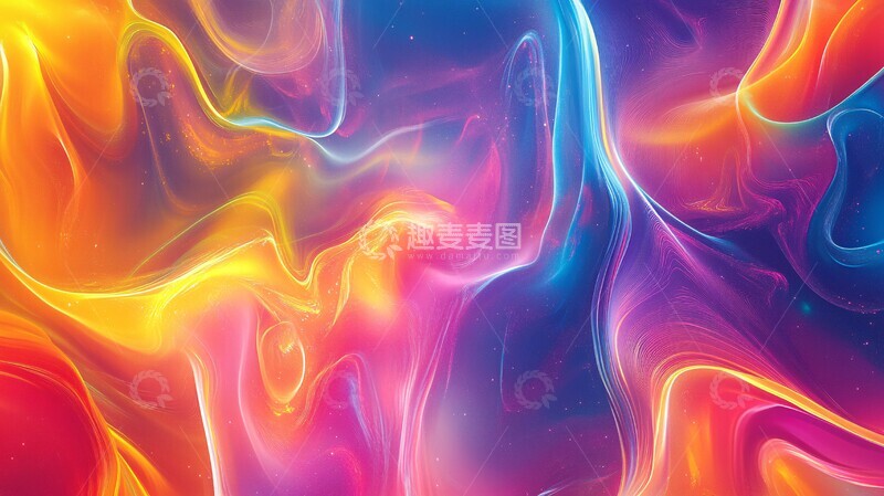 高清大图下载【趣麦麦图】光影流动流动颜色形状1