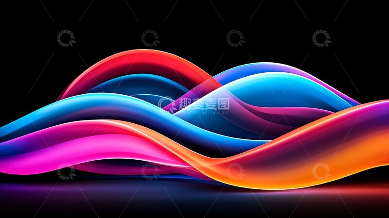 蓝色紫色波浪线1