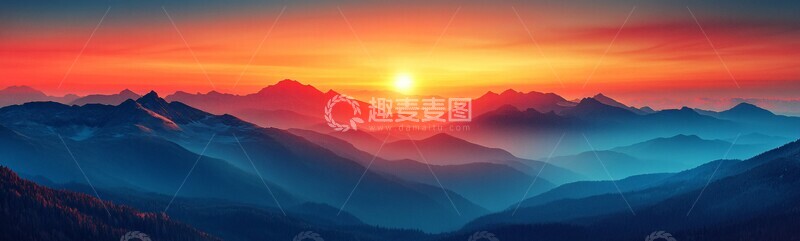 高清大图下载【趣麦麦图】高山渐变背景2