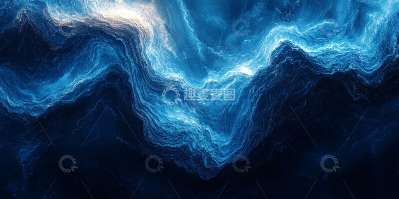 高清大图下载【趣麦麦图】蓝光波浪线背景3