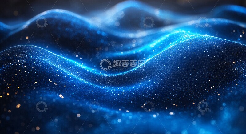 高清大图下载【趣麦麦图】蓝背景曲线形状3