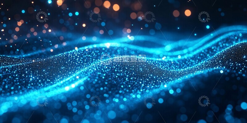 高清大图下载【趣麦麦图】蓝光波浪线背景2