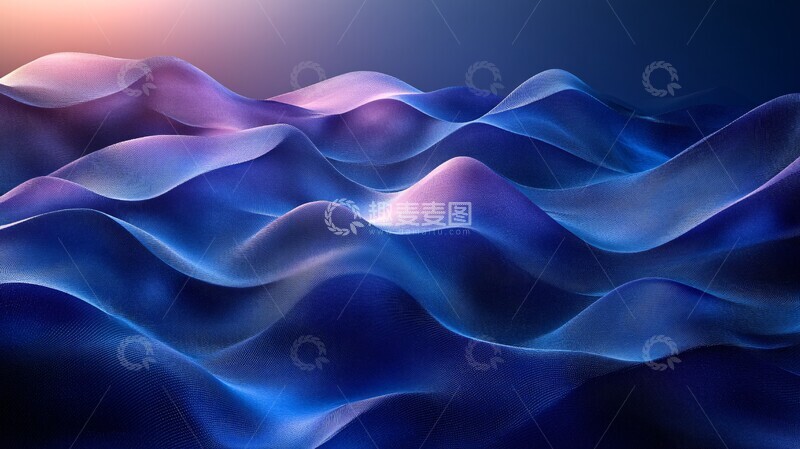 高清大图下载【趣麦麦图】蓝色波浪曲线设计