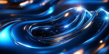 蓝光波浪线背景1