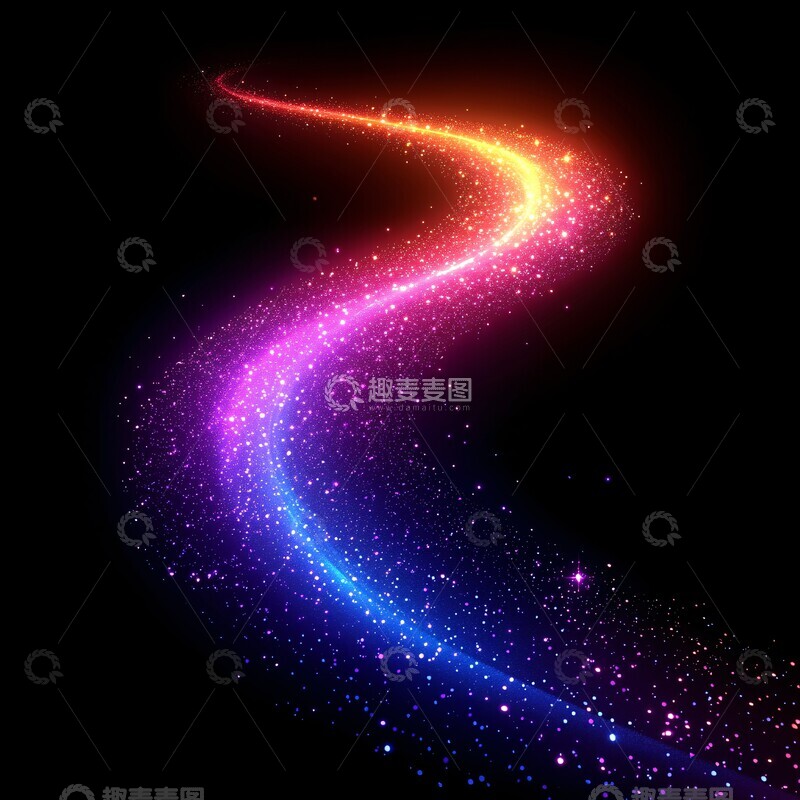 高清大图下载【趣麦麦图】霓虹线渐变曲线
