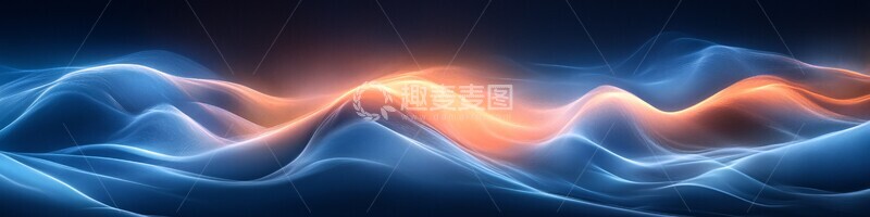 高清大图下载【趣麦麦图】黑光蓝渐波浪纹2