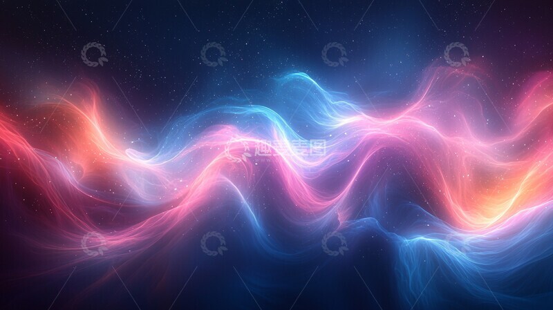高清大图下载【趣麦麦图】蓝粉渐变波浪