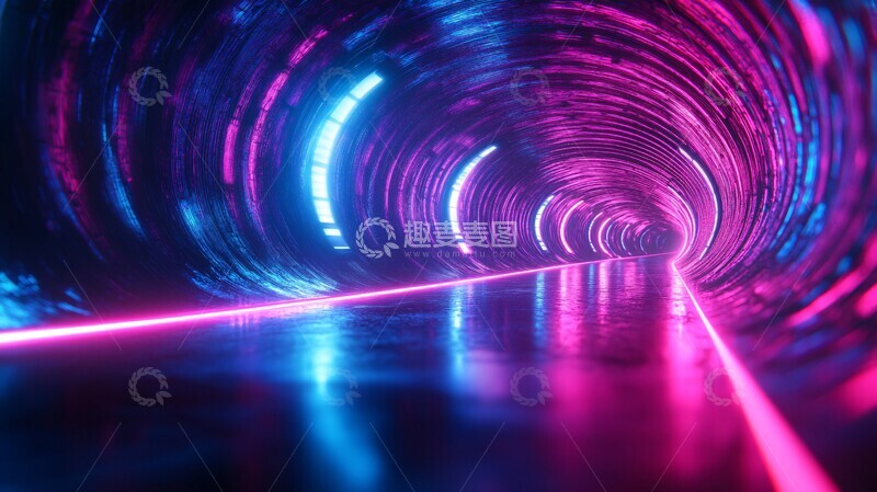 高清大图下载【趣麦麦图】虚拟现实隧道