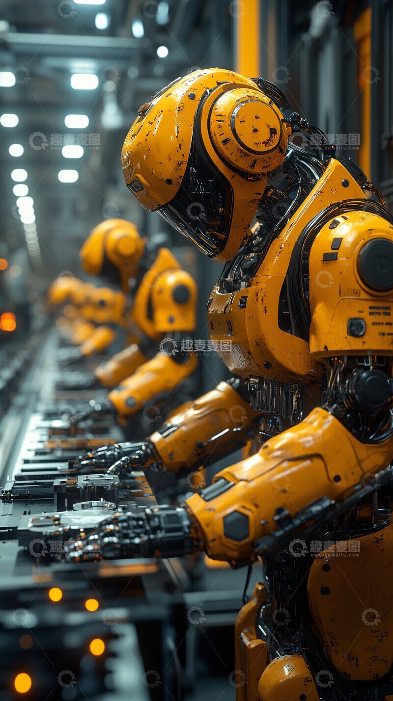 高清大图下载【趣麦麦图】机械臂装配场景1